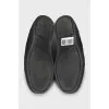Leather slip-ons with weave