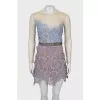 Mini dress with mesh inserts