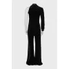 Velour One Shoulder Jumpsuit