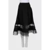 Black skirt with mesh inserts
