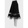 Black skirt with mesh inserts