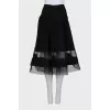 Black skirt with mesh inserts