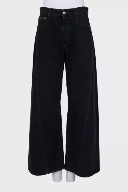 Palazzo jeans with raised seams