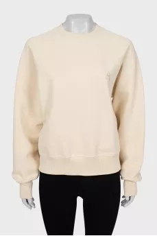 Beige sweatshirt with embroidered logo