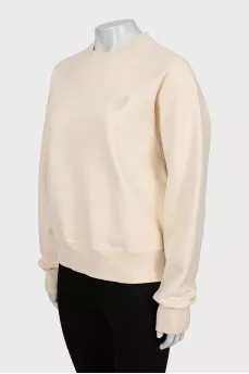Beige sweatshirt with embroidered logo