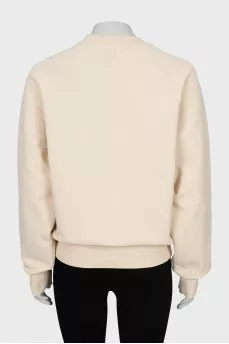 Beige sweatshirt with embroidered logo