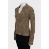 Knitted ribbed polo sweater