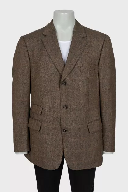 Men's wool jacket with print