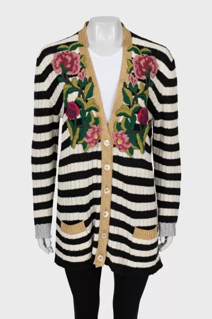 Striped Floral Cardigan