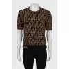 T-shirt with branded print and slits