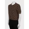 T-shirt with branded print and slits