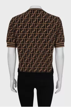 T-shirt with branded print and slits