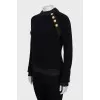 Fitted sweater with gold buttons