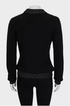 Fitted sweater with gold buttons