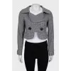 Cropped jacket in houndstooth print