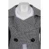 Cropped jacket in houndstooth print