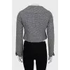 Cropped jacket in houndstooth print