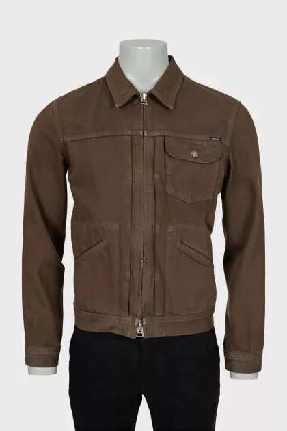 Men's denim jacket brown