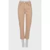 Straight leg jeans with raw edge