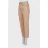 Straight leg jeans with raw edge