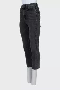 Джинсы straight fit с необработанным краем
