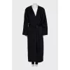 Short pile coat with belt