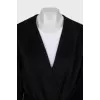 Short pile coat with belt