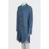 Denim dress with fringe