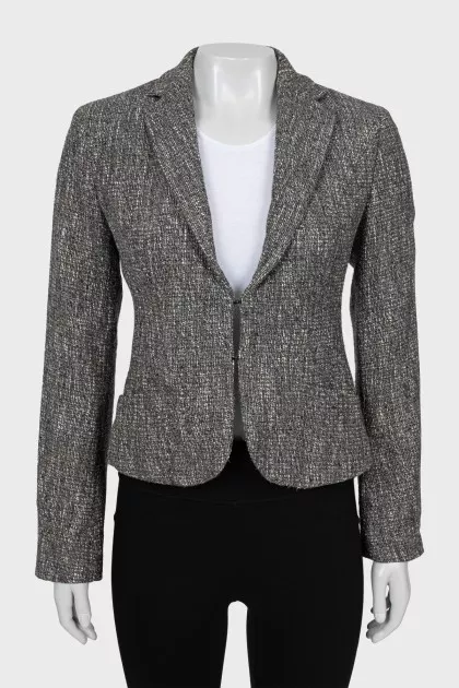 Gray jacket with patch pockets