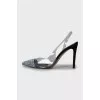Slingbacks with rhinestones on high heels