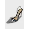 Slingbacks with rhinestones on high heels