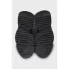 Textile sneakers with leather inserts