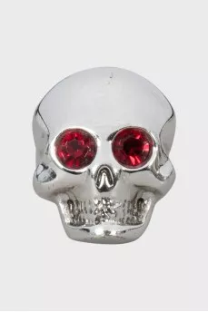 Silver ring with rhinestones