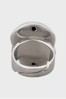 Silver ring with rhinestones