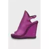 Purple leather sandals