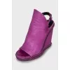 Purple leather sandals