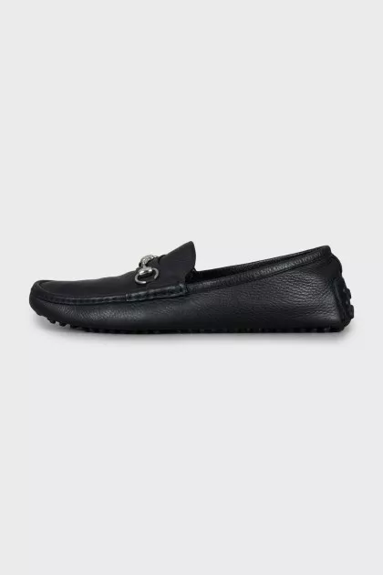 Men's loafers with silver buckle