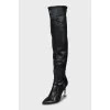 Leather high heel boots