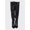 Leather high heel boots