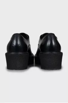 Leather platform shoes