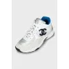 Combination sneakers with embossed logo