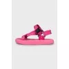 Pink fabric sandals