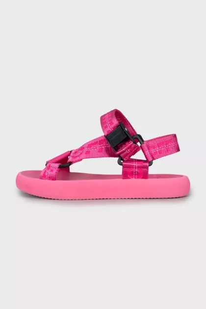 Pink fabric sandals