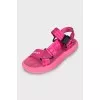 Pink fabric sandals