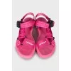 Pink fabric sandals