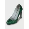 Green leather shoes