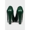 Green leather shoes