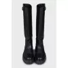 Leather boots with a textured sole