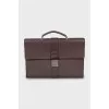Men's brown leather briefcase