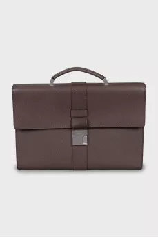 Men's brown leather briefcase